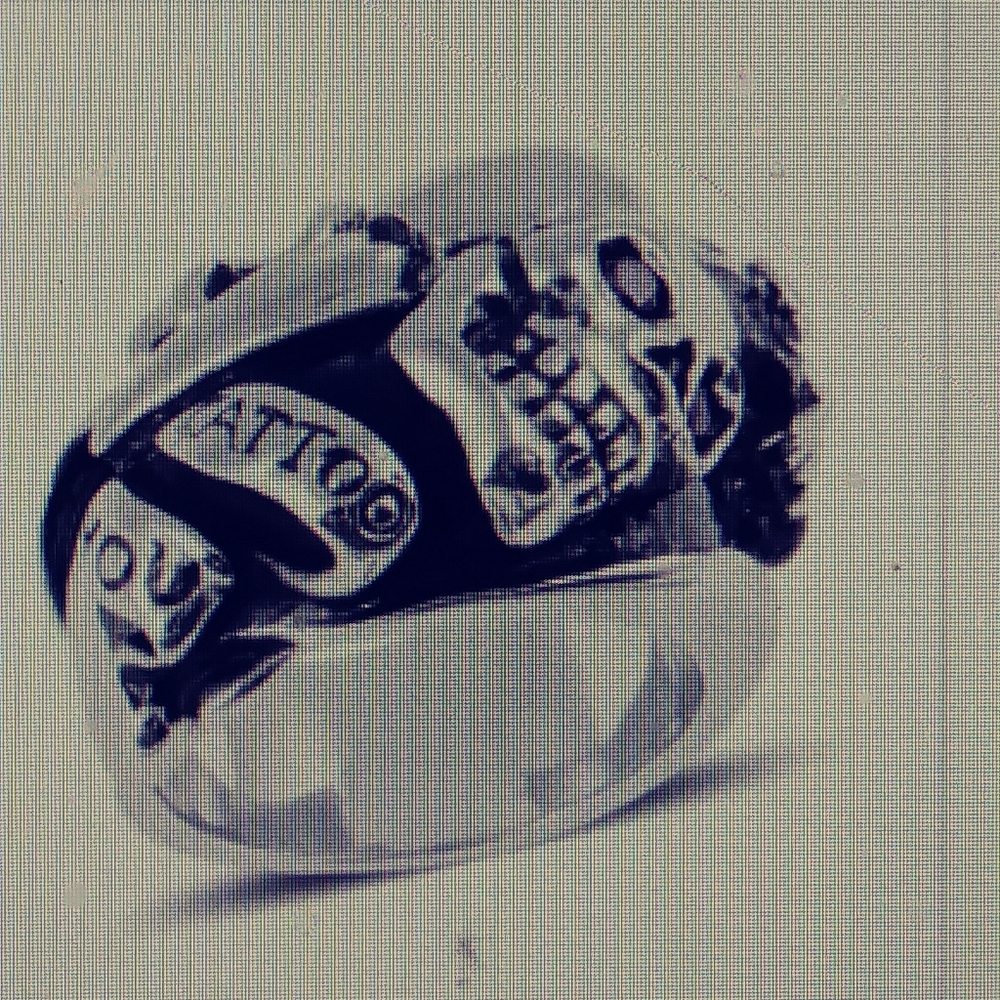 SKULL AND DAGGER, STAINLESS STEEL RING SIZE 9